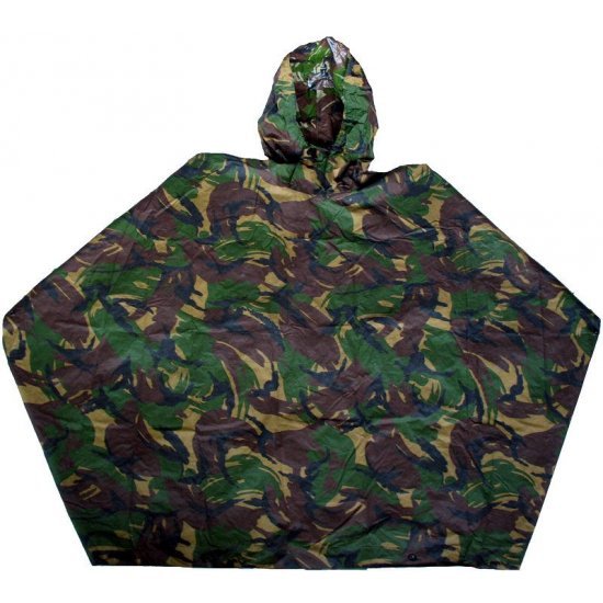 Genuine Dutch Army DPM Camouflage Hooded Rain Poncho Grade 2 USED 